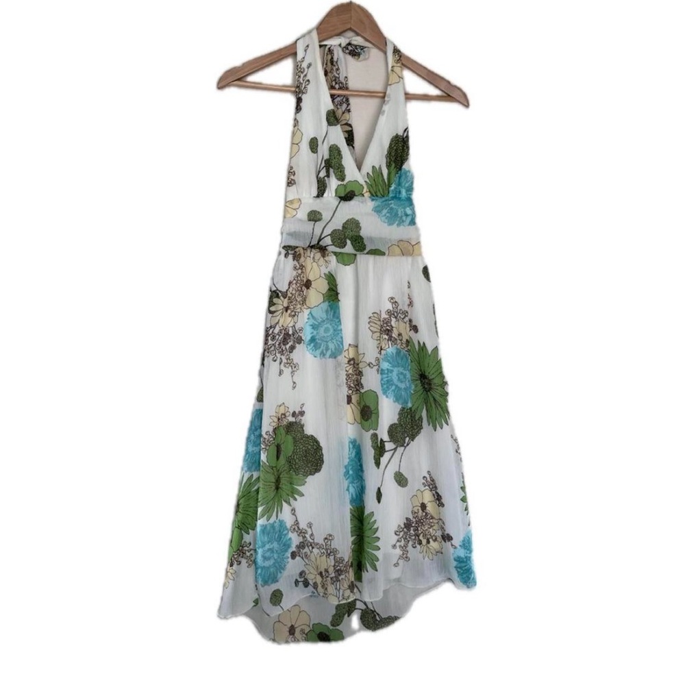 halter backless floral summer dress